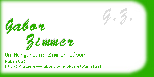 gabor zimmer business card